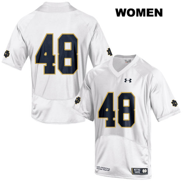 Women's NCAA Notre Dame Fighting Irish #48 Xavier Lezynski Stitched College Under Armour Authentic White No Name Football Jersey DM10E53VO